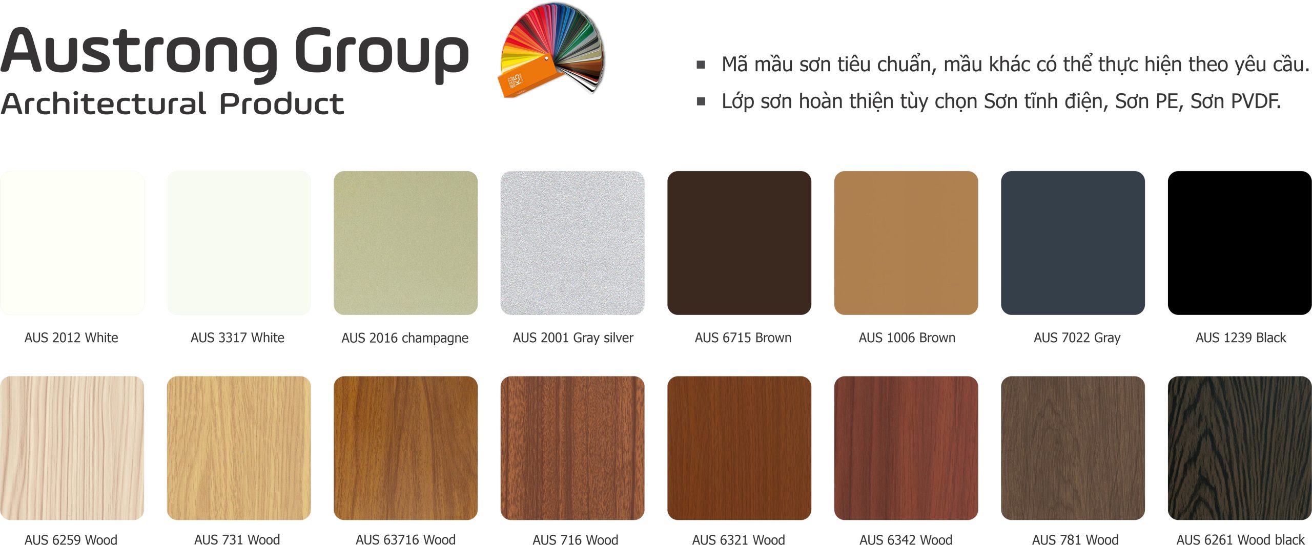 Bảng màu sản phẩm